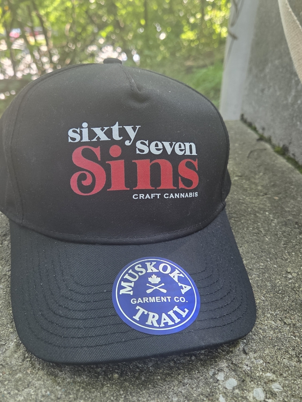 Sixty Seven Sins Craft Cannabis Black Logo Hat NWOT
